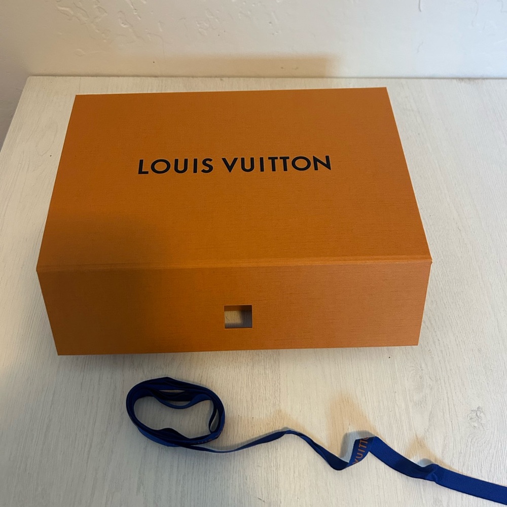 Louis Vuitton Signature Orange Box with Navy Ribbon